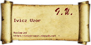Ivicz Uzor névjegykártya